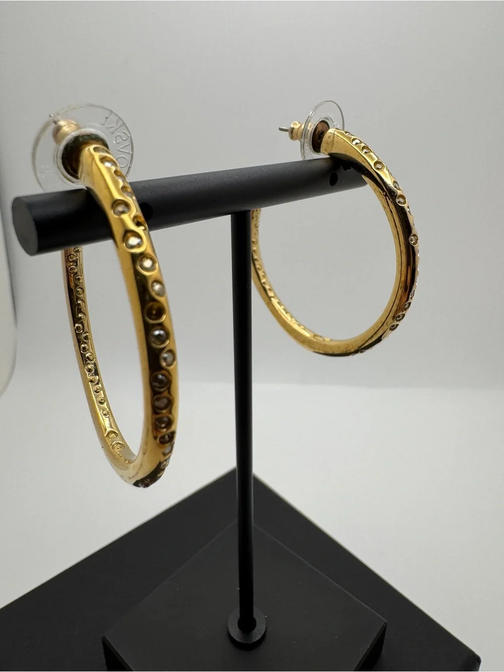 Swarovski Gold-Toned Crystal Hoop Earrings